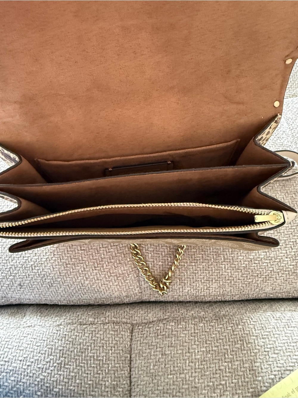 Coach Cream Leather & Signature Canvas Chain Crossbody Bag - Picture 6 of 8